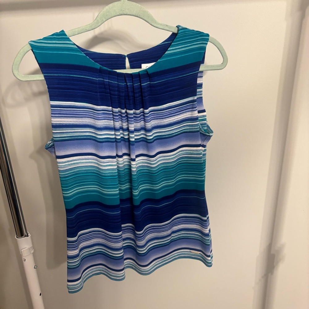Calvin Klein Multicolor Striped Sleeveless Blouse